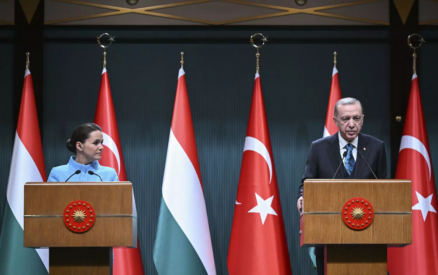 Cumhurbaşkanımız Erdoğan, Macaristan Cumhurbaşkanı Novak ile ortak basın toplantısında konuştu